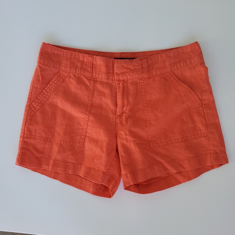 Banana Republic Orange Linen Cotton Blend Shorts Size 2